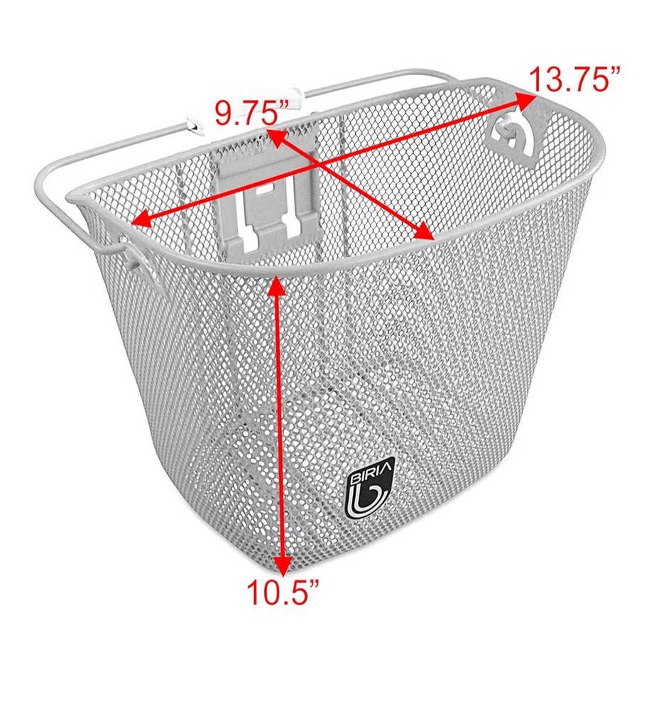 BIRIA Bicycle Basket with Quick Release Universal Bracket, Front Quick Release B