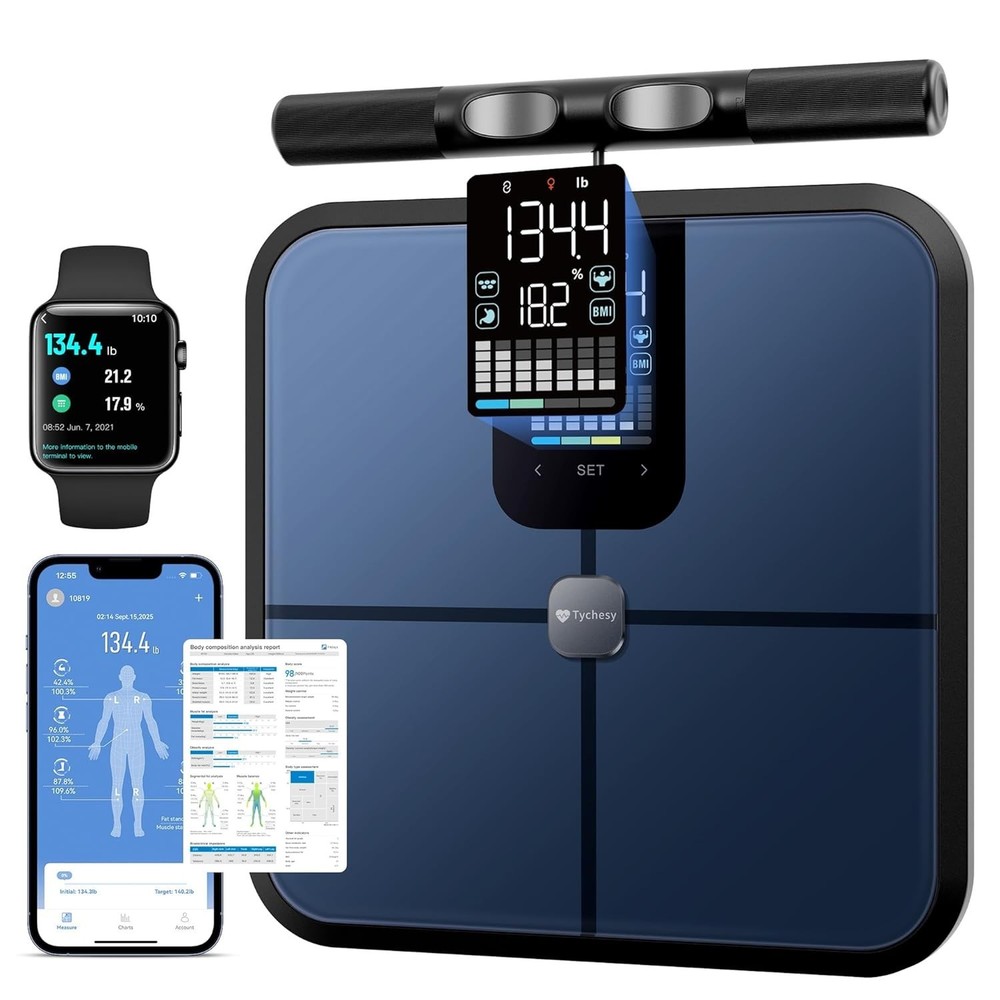 Smart Pod Scale: 8-Sensor Body Composition Analyzer with App Sync for 24 Users
