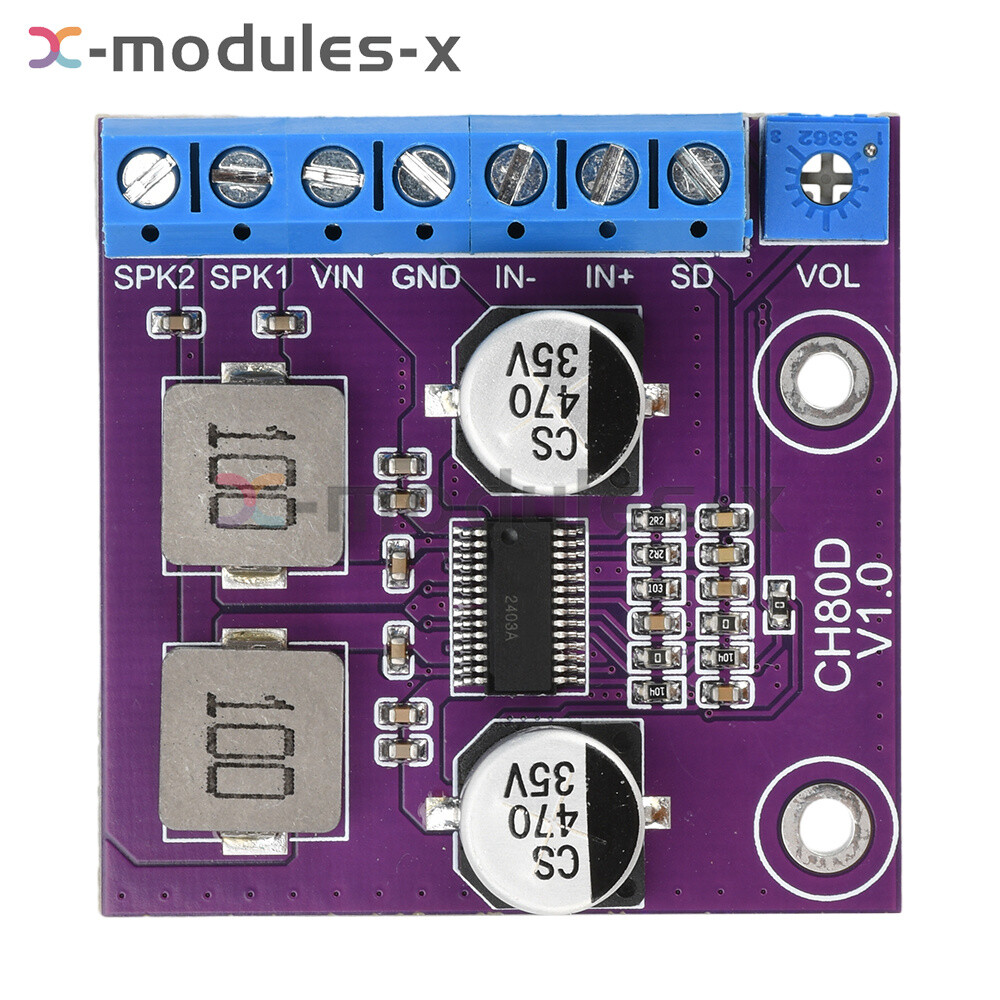 80W Stereo Voice Audio Amplifier Module Class D Amplifier Board Player Module