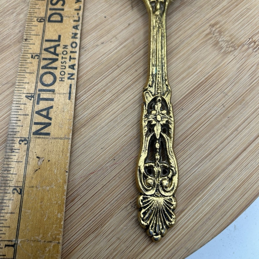 Vintage Hand held Ornate Vanity Mirror & Brush set