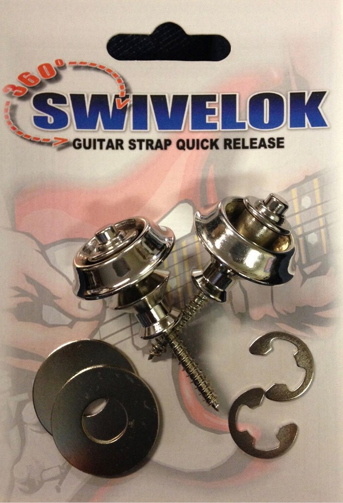 Guitar Strap Locks -- Nickel Finish