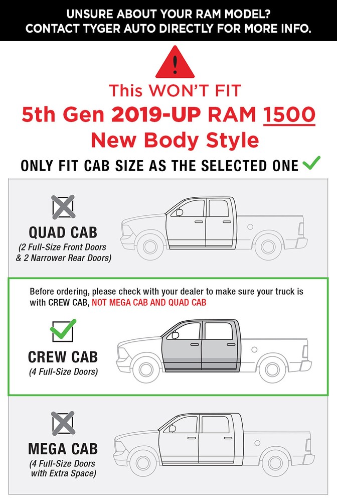 4" Nerf Bars for 09-18 Ram Crew Cab