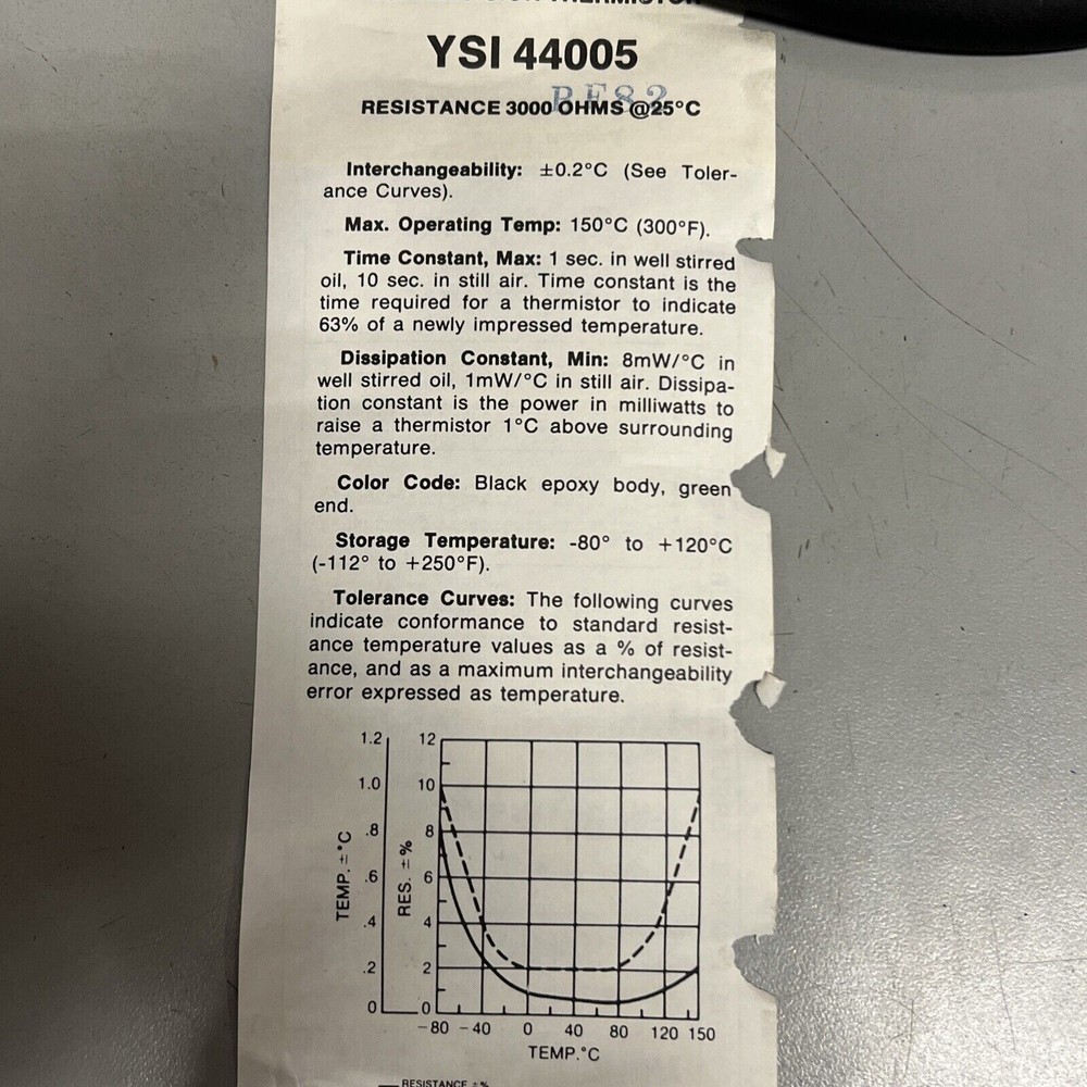 YSI 44005 Precision Thermistor Probe