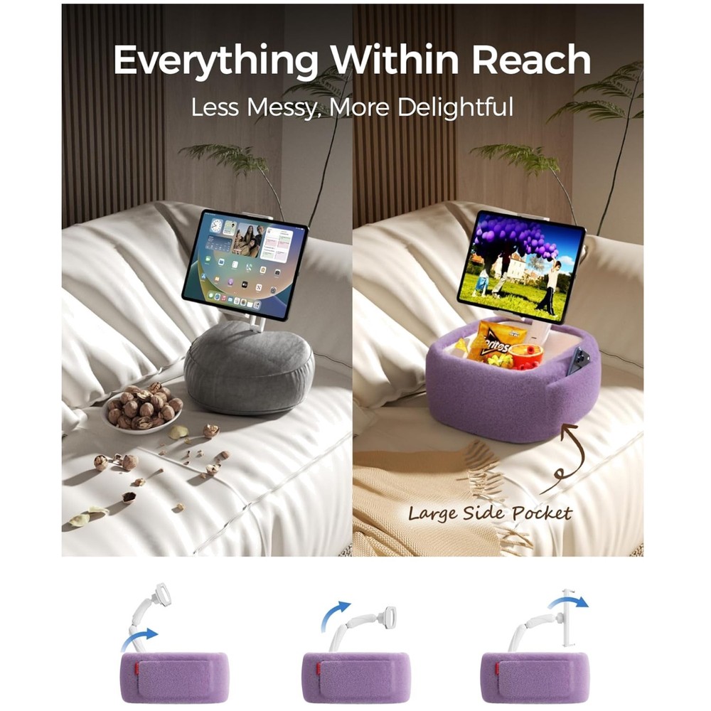Plush Lap Tablet Holder with Snack Compartment