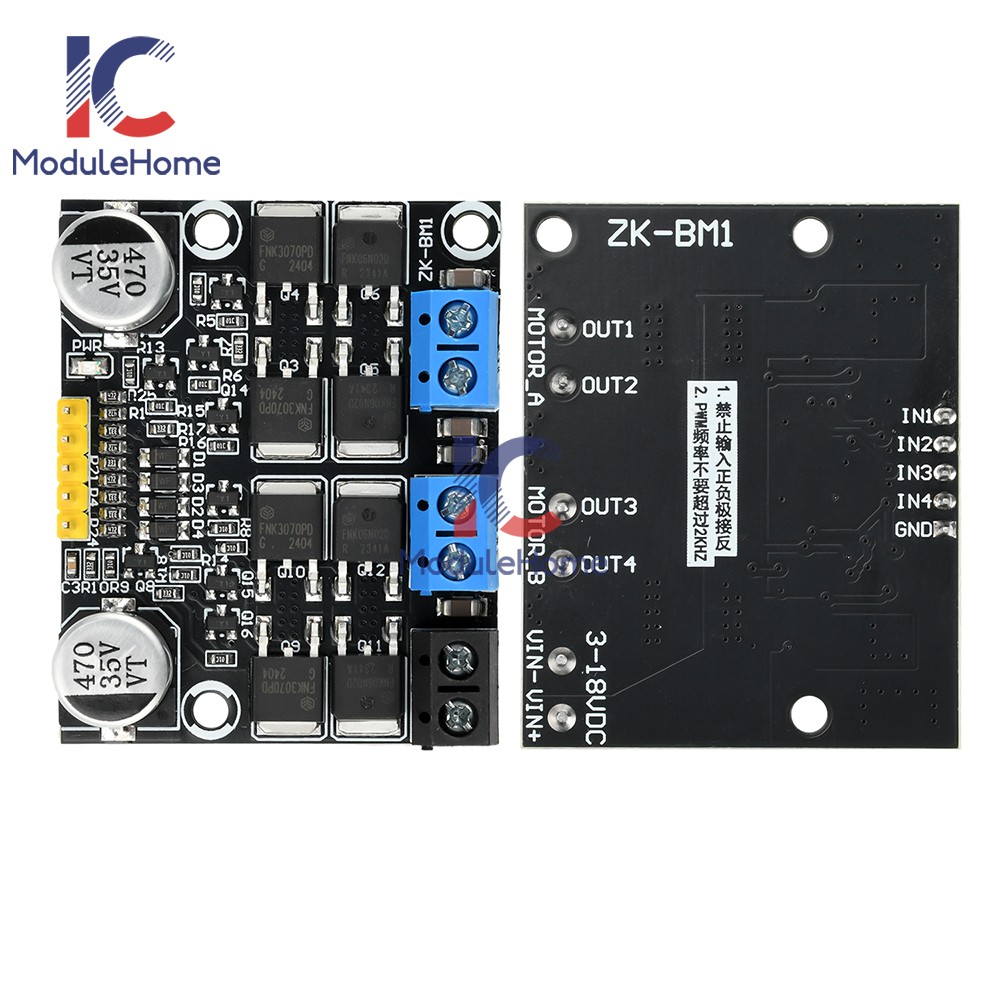 DC 3-18V 10A PWM DC Motor Speed Controller, Forward/ Reverse Motor Driver Module