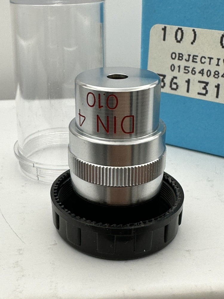 NEW Edmund DIN 4x / 0.10 NA microscope objective, NOS, generic RMS thread