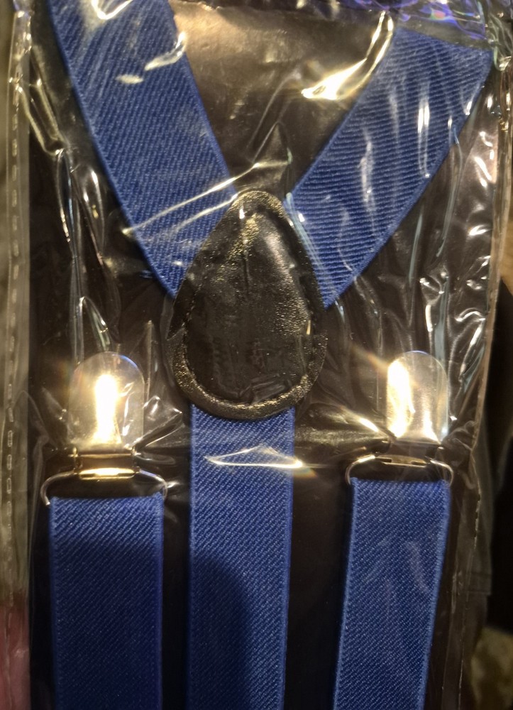 Blue Nylon Suspenders