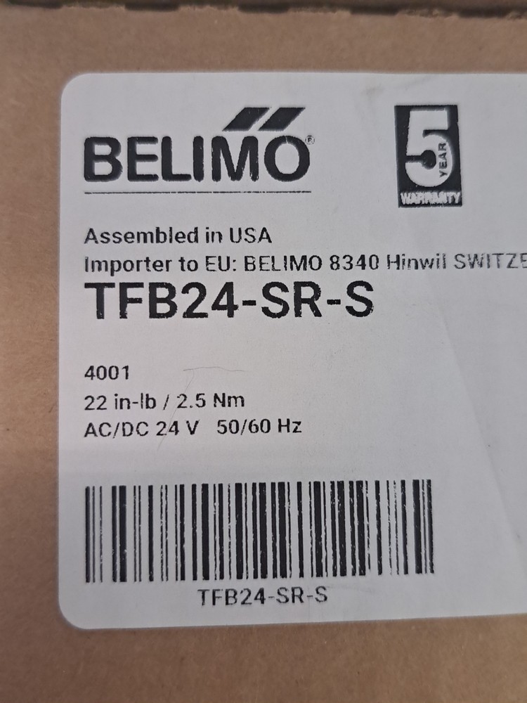 BELIMO TFB24-SR-S Damper Actuator NEW, open box
