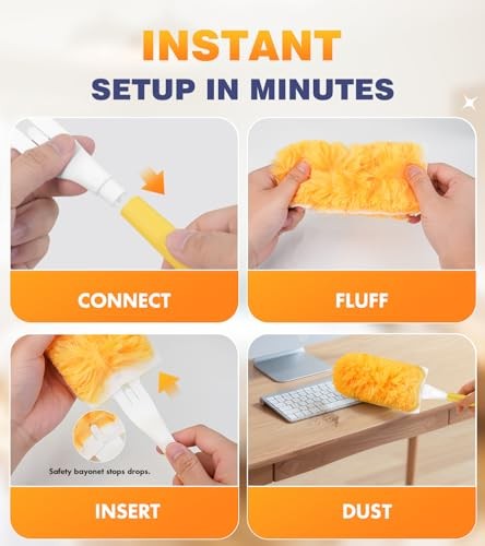 30 Count Duster Refills for Swiffer Dusters, 360° Heavy Duty Duster for