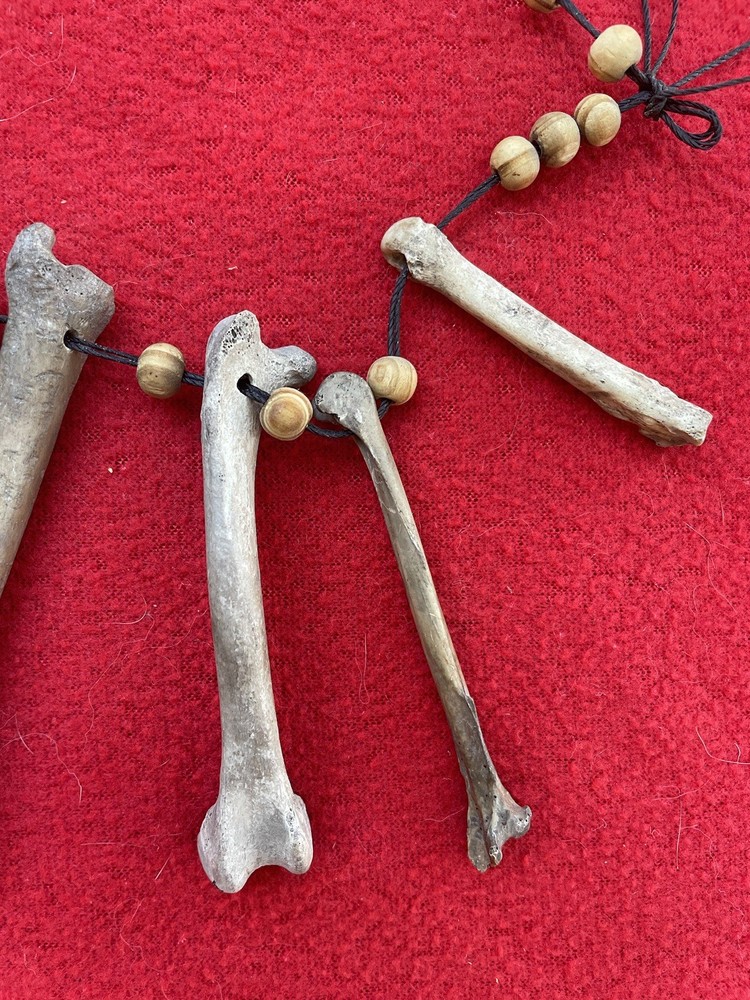 Extraordinary Old Aztec Xoloitzuintle Bone Shaman’s Necklace