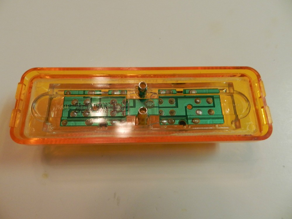 (2) LED Light 1x4 Surface mount w/base Amber Clearance Marker trailer Optronics