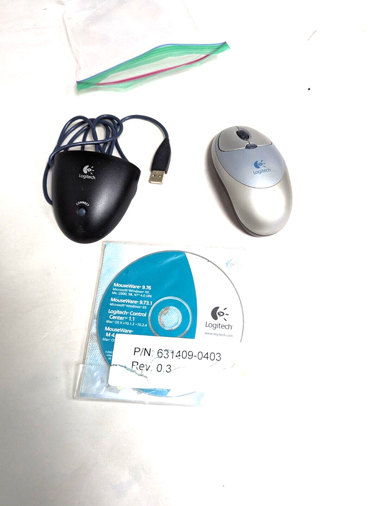 Logitech Cordless Mouse Vtg RF M-RAA68 gray silver