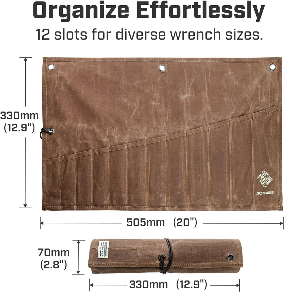 Tool Pouch, Roll-Up Storage Bag for Hand Tools & Wrenches