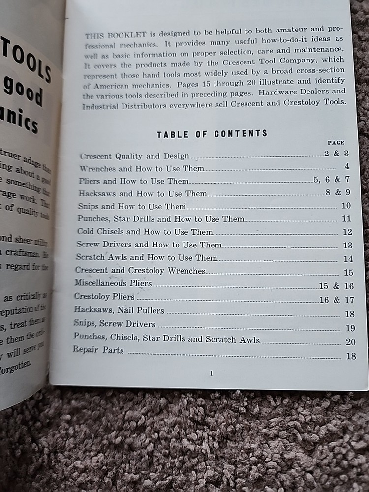 How To Use Hand Tools Cresent Tools Company 1951 Cresent Tool Advertisement