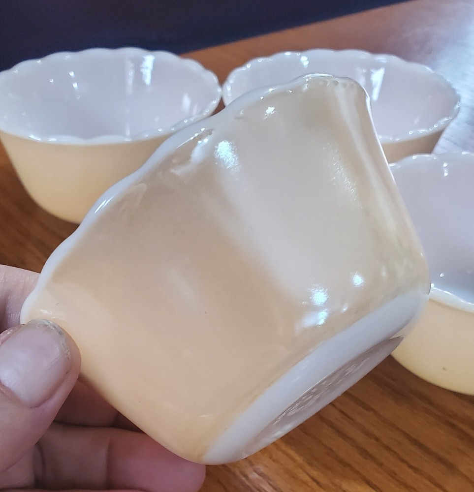 Set Of 5 Vintage Fire King Luster Ramekins