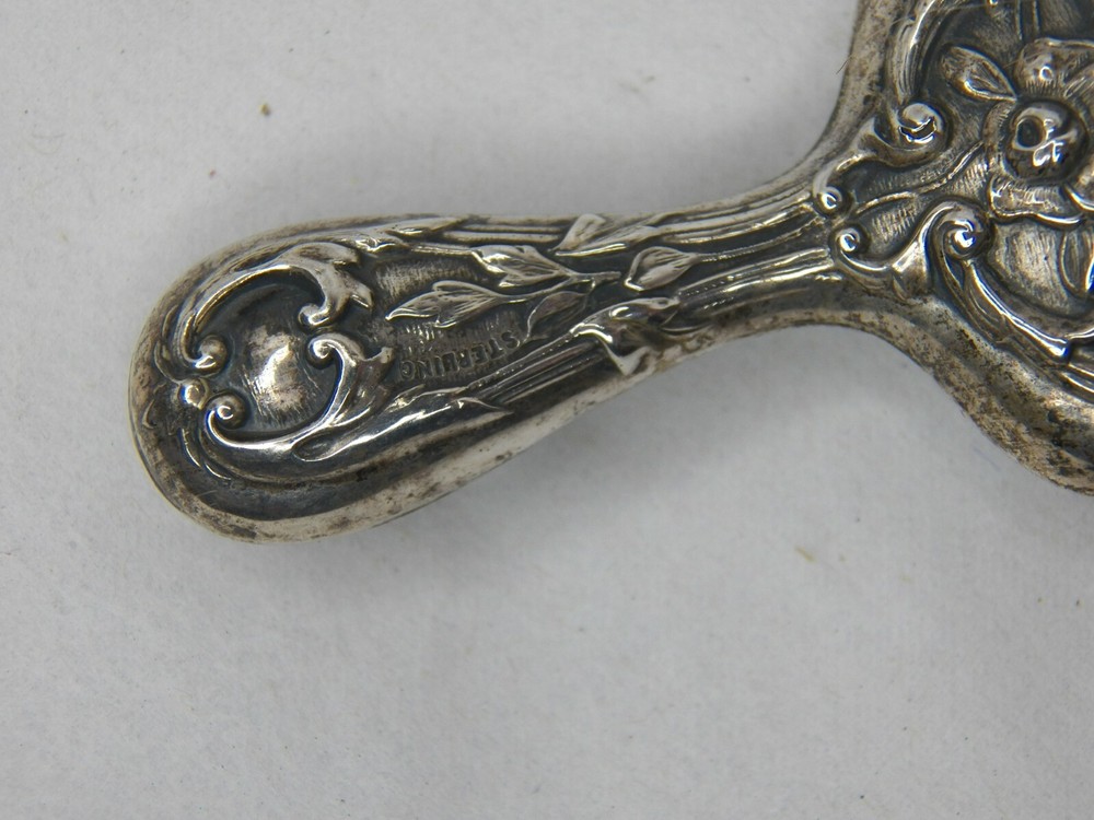 VICTORIAN STERLING SILVER HANDLE CLOTHES BRUSH 6" NO MONOGRAM AS FOUND