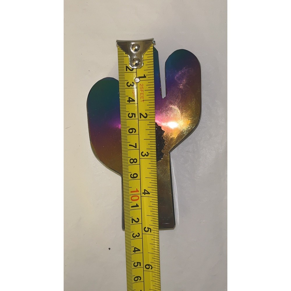 Rainbow Cactus carving stone, Quartz Crystal Mineral Specimens Decor
