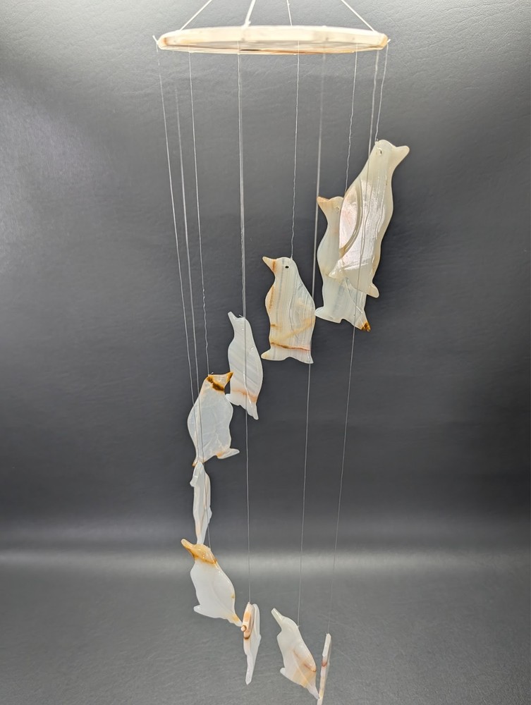 White Onyx Penguin Wind Chime