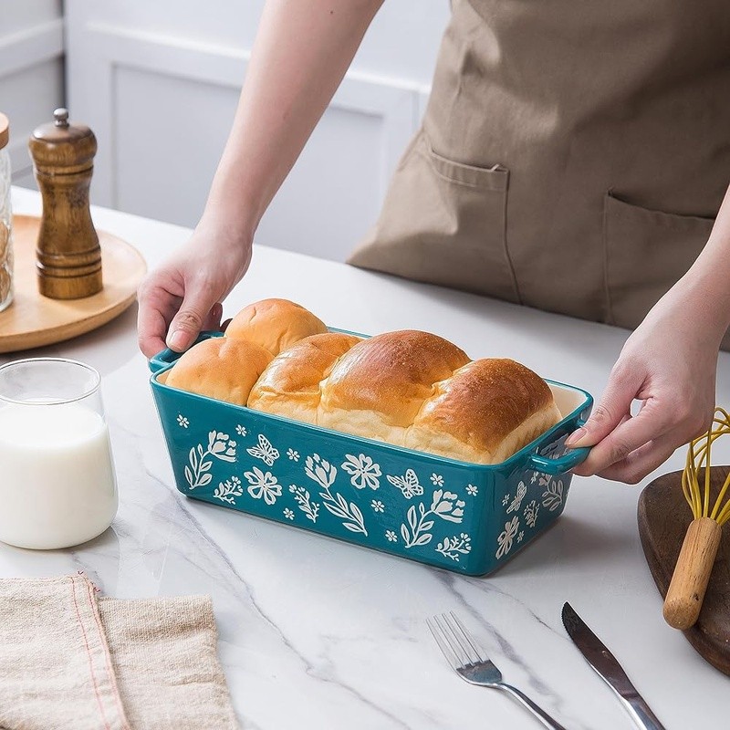 Ceramic Loaf Pan Microwave Oven Dishwasher Safe Baking Dish Multi-functional Use