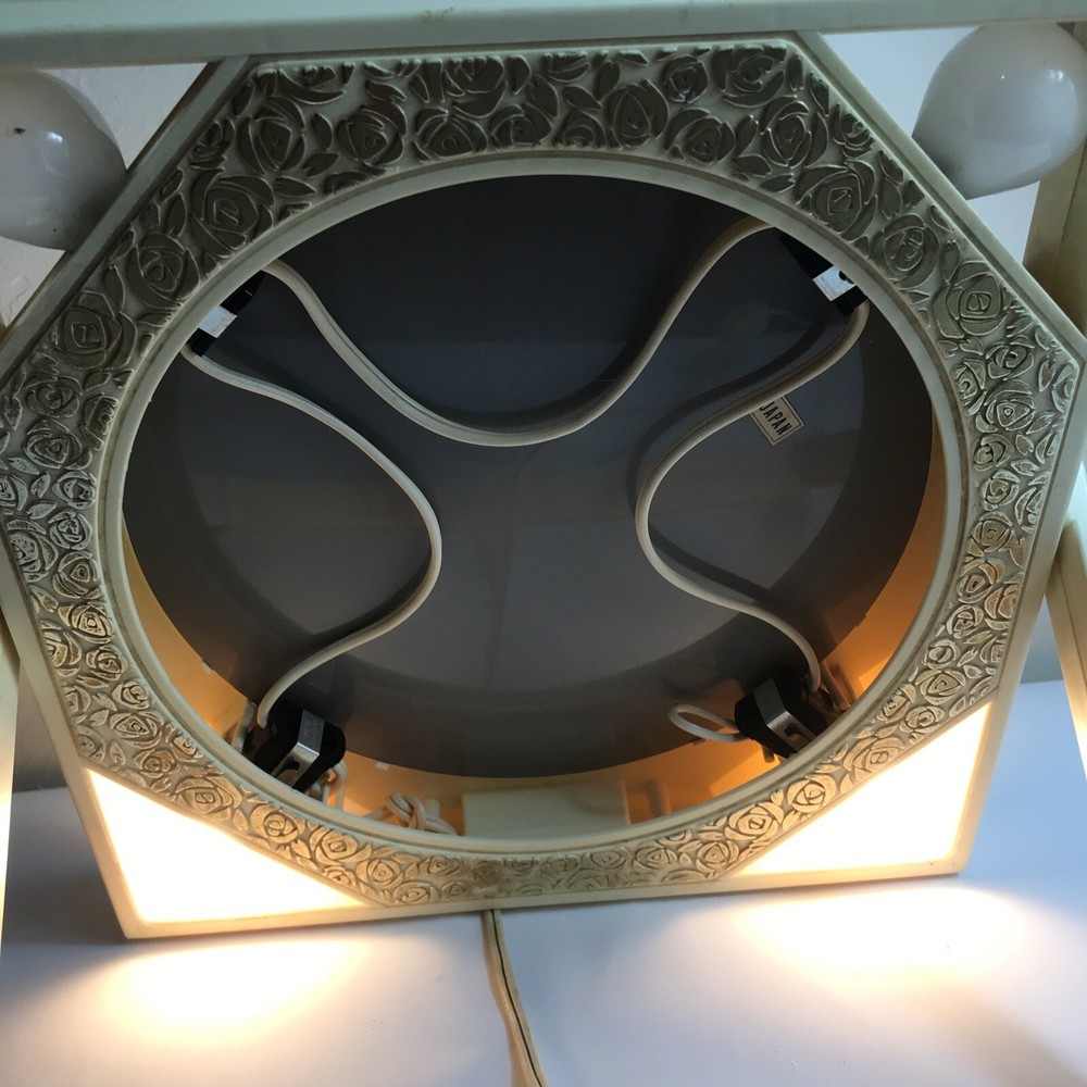 Vintage Lighted Portable Desktop Makeup Mirror (vanity Mirror) WORKS