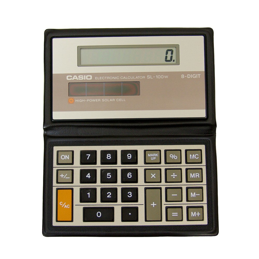Casio Electronic Pocket 8-Digit Basic Calculator High-Power Solar Cell (SL-100w)