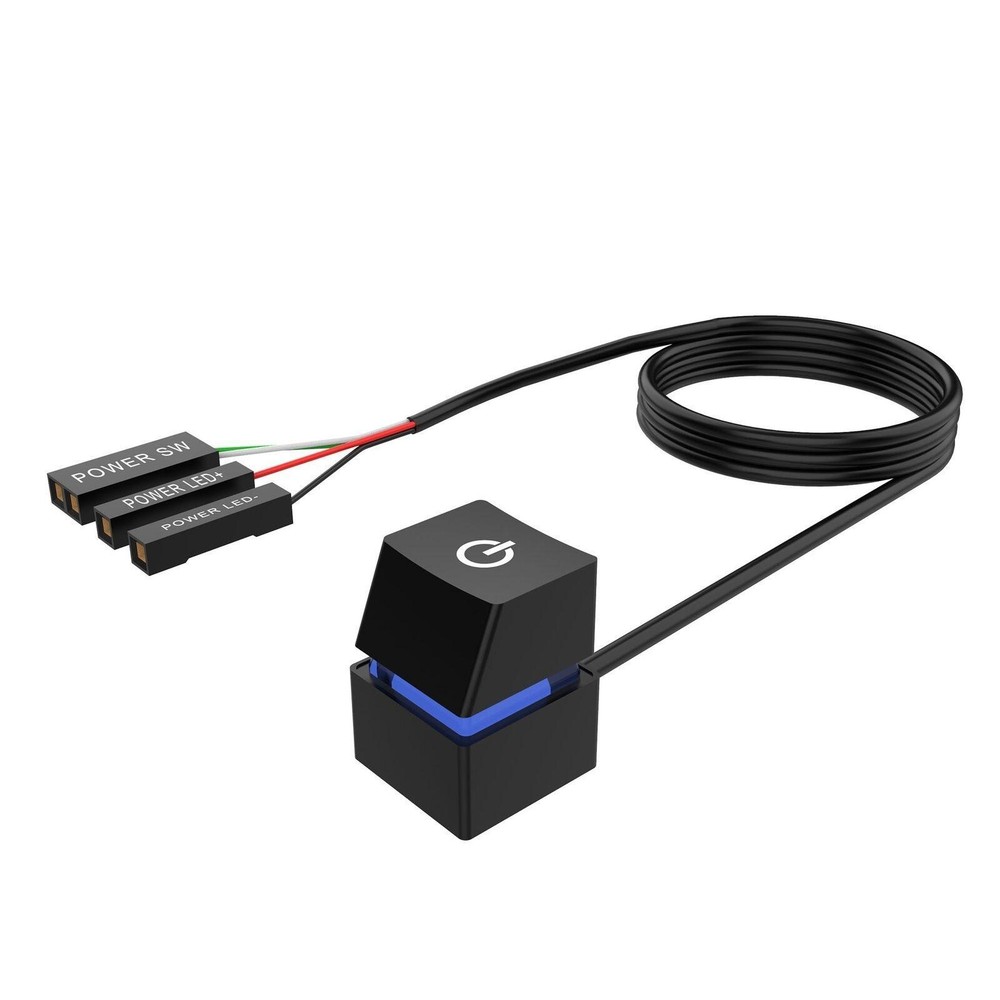 LED Computer Desktop Switch PC Motherboard External Power On/Off Button Cable m