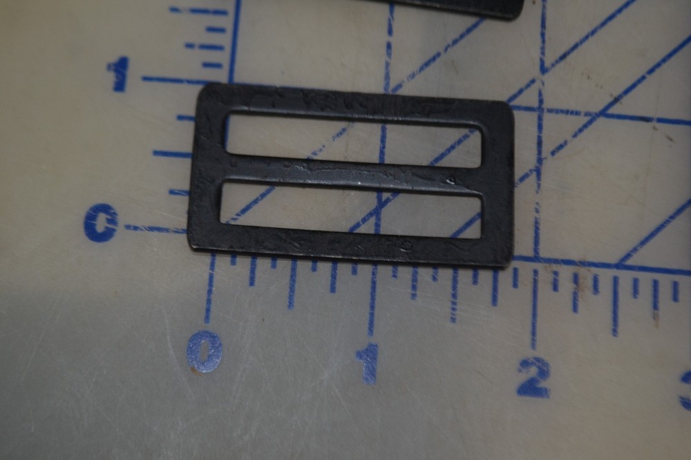 lot o 7 double rectangle 1 5/8" ID for webbing metal adjustable militray surplus