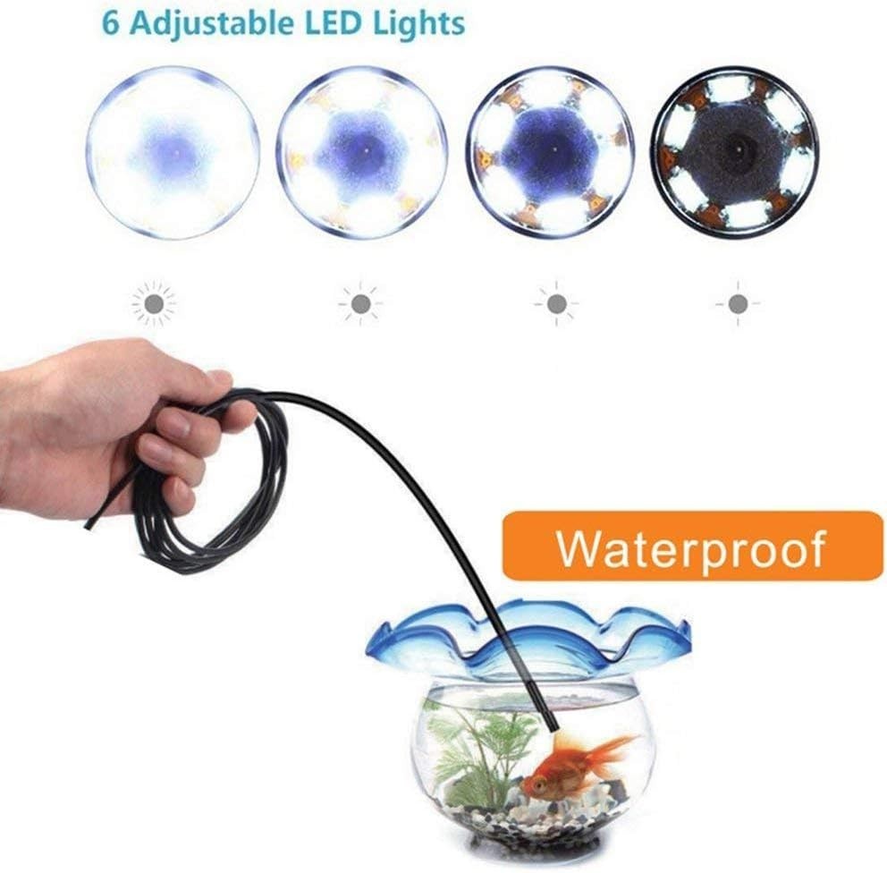 7cm 3-in-1 Borescope 1m Hard Cable Adjustable Brightness For TypeC+USB+Micro USB
