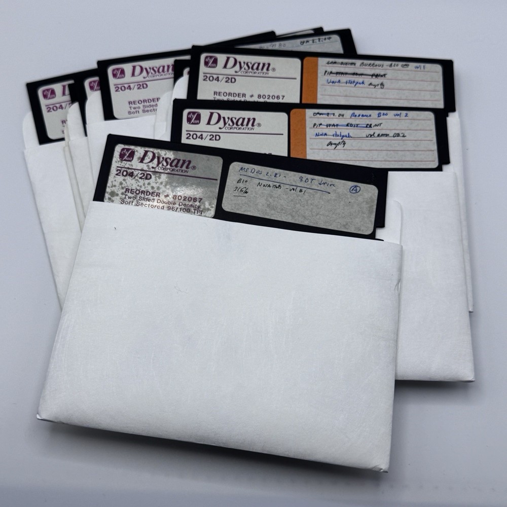 Dyson 204/2D 3M Diskettes 8 Floppy Disc 5.25 Untested AS IS