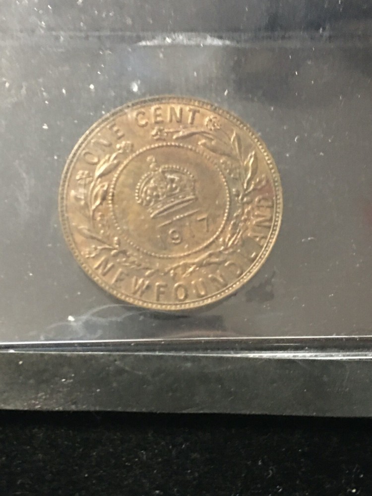 1917c ICCS Graded Newfoundland, Large ¢1 Cent, **AU-55**
