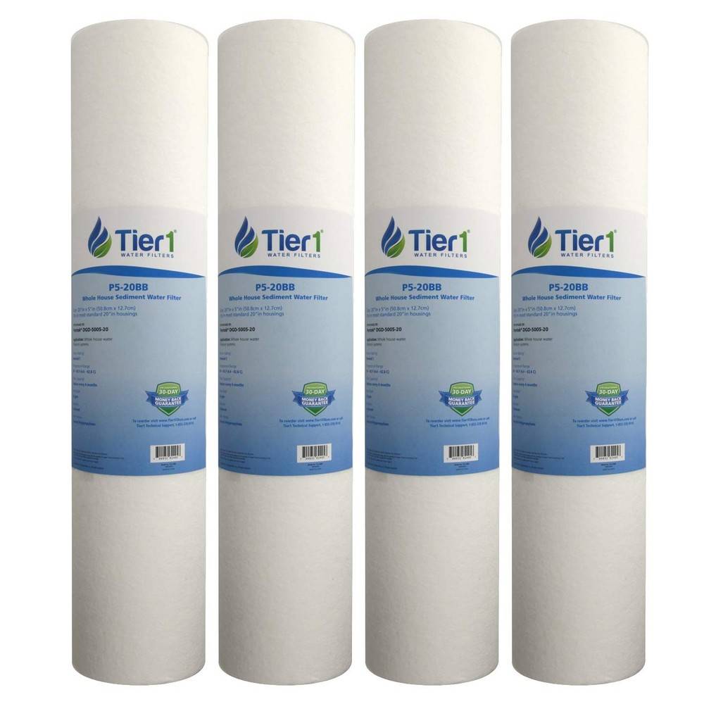 20 x 4.5 Inch 5 Micron DGD-5005-20 Polypropylene Sediment Water Filter 4 Pack