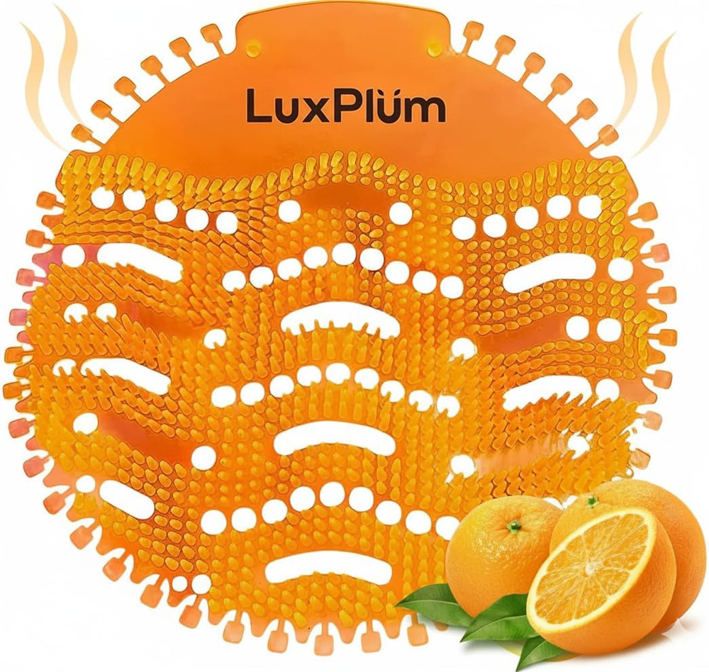Urinal Screens Deodorizer 10 Pack Long-Lasting Orange Scent, Splash Control Urin