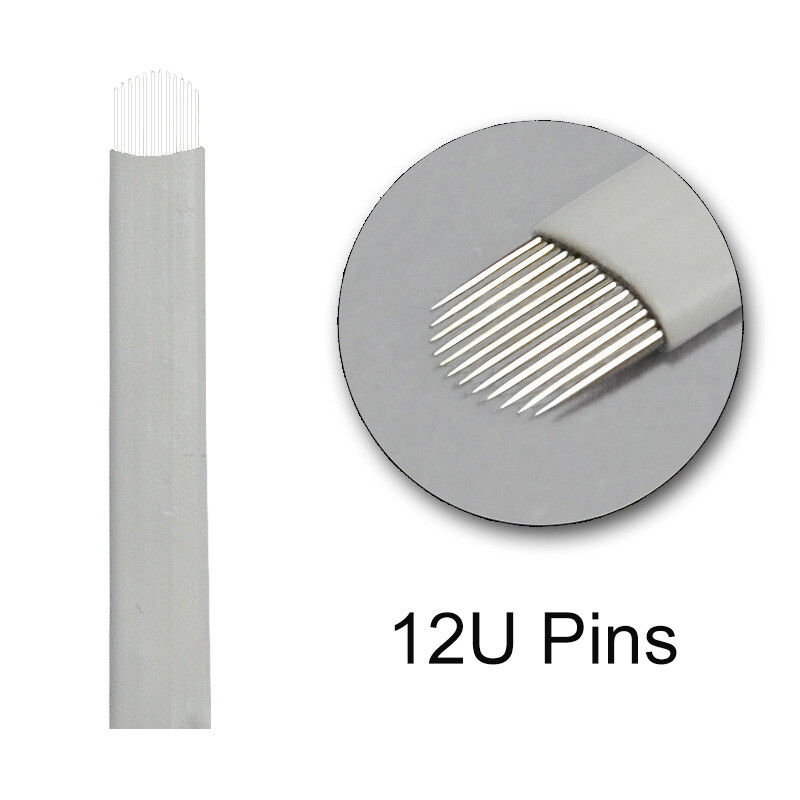 12U Pin Permanent Makeup Eyebrow Tattoo Microblading Needle 3D Eyebrow