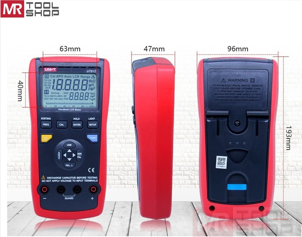 UNI-T UT612 Digital Bridge LCR Meter Capacitance Inductance Freq Tester USB PC C