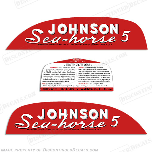 Fits Johnson 1951 5hp Decals