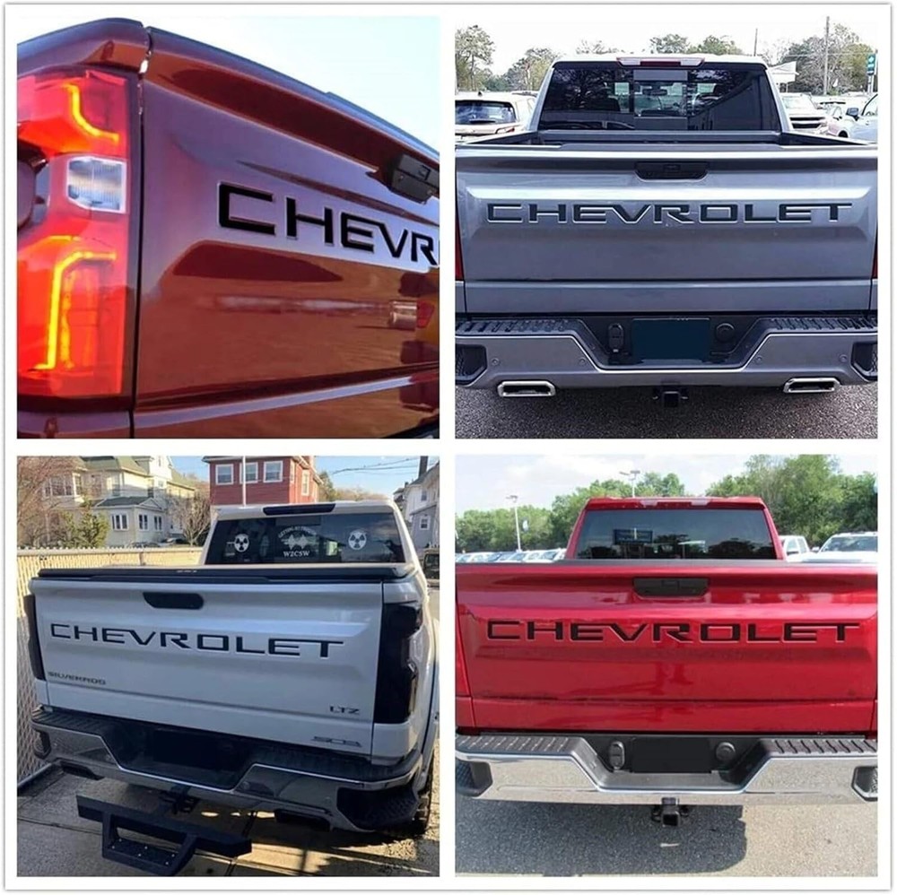 Matte Black 3D Raised Tailgate Letter Inserts for Silverado 2019-2025