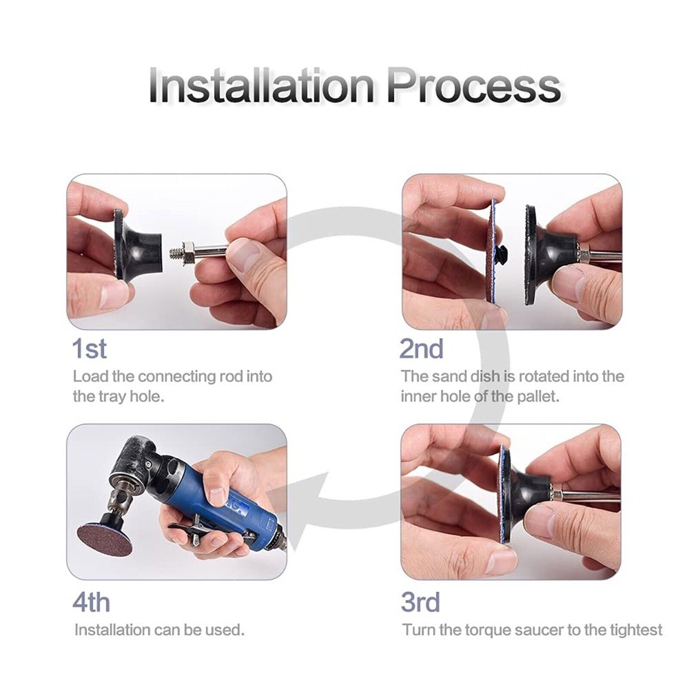 3PCS 2 Inch Surface Bristle Clean Conditioning Sanding Disc Pad Holder Roll