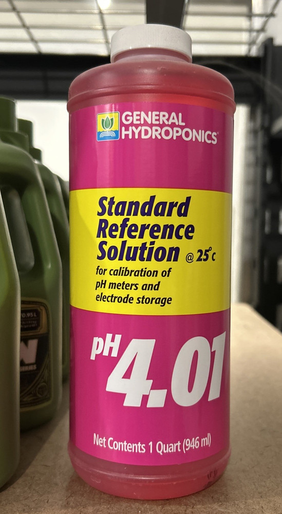 General Hydroponics pH 4.01 Calibration Solution, 1 QT / 32 Ounce NEW
