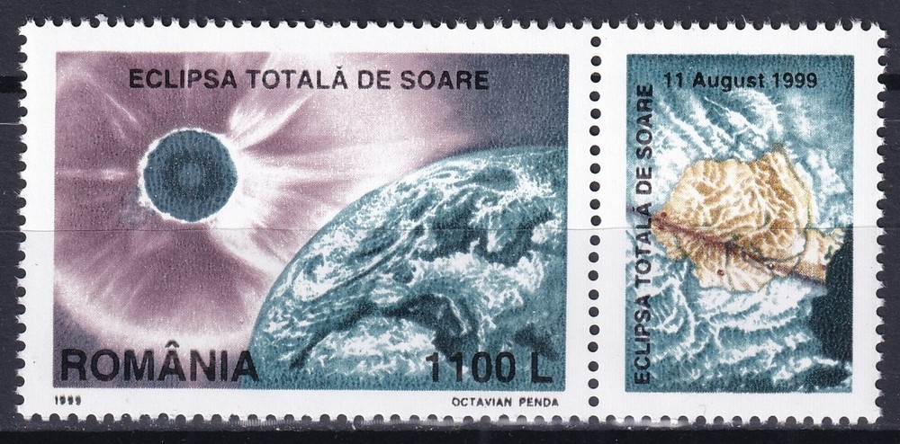 Romania 1999 Solar Eclipse MNH stamp