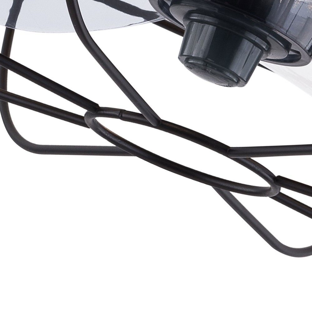 Low Profile Caged Ceiling Fans with Lights and Remote, Flush Mount Ceiling Fan w