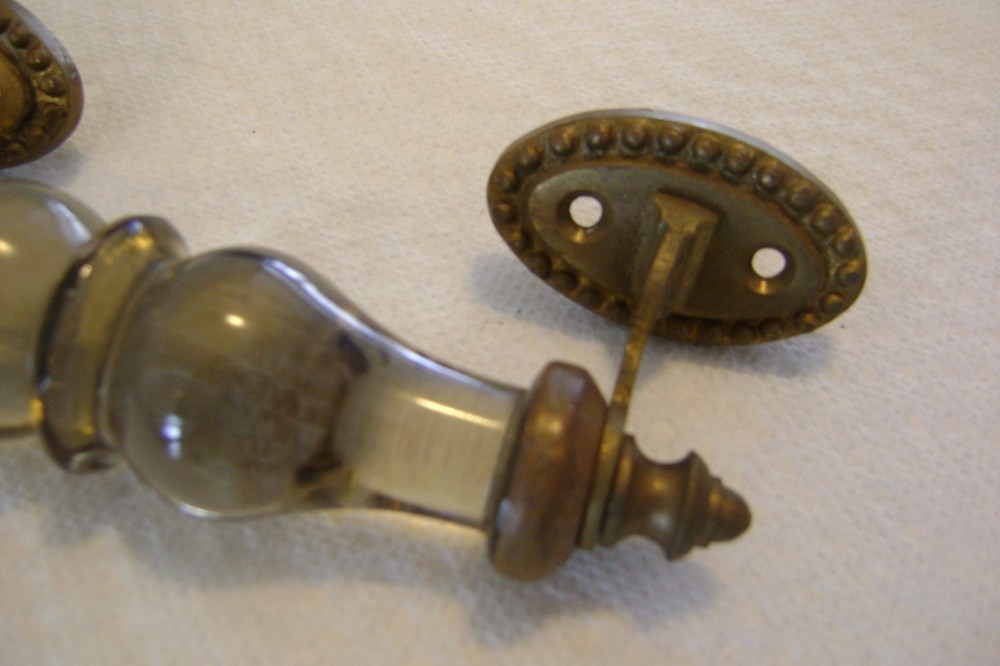 VINTAGE DRAWER PULL / HANDLE GLASS