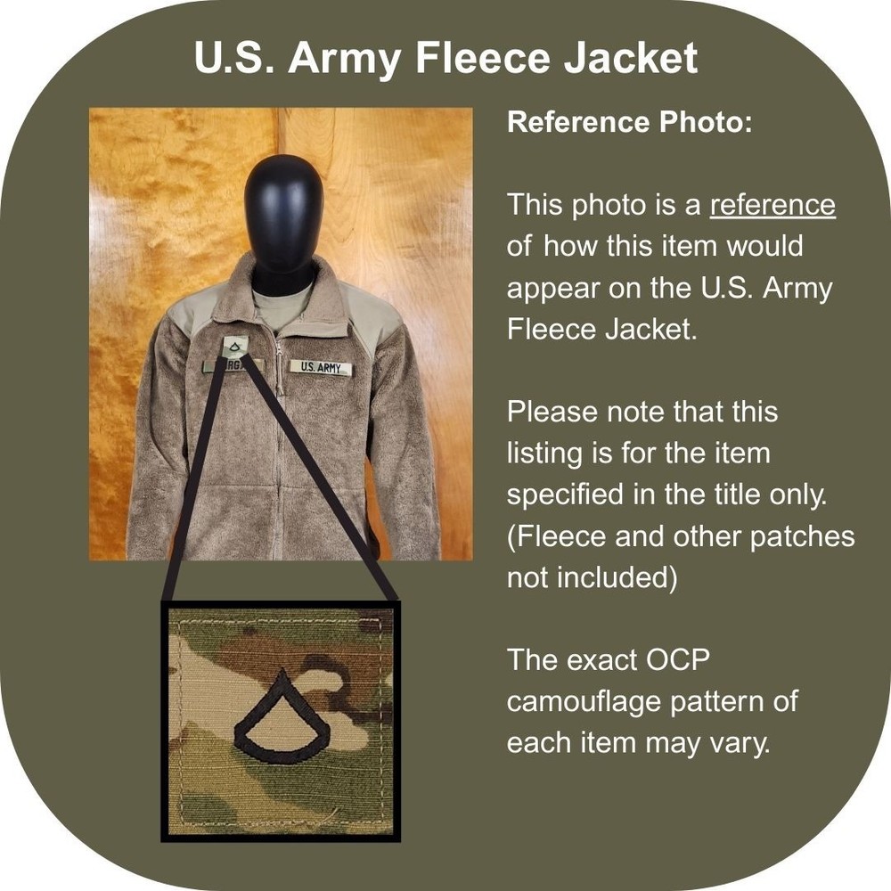 Private First Class (PFC) OCP Rank Patch U.S. Army Combat Uniform (ACU) Hook