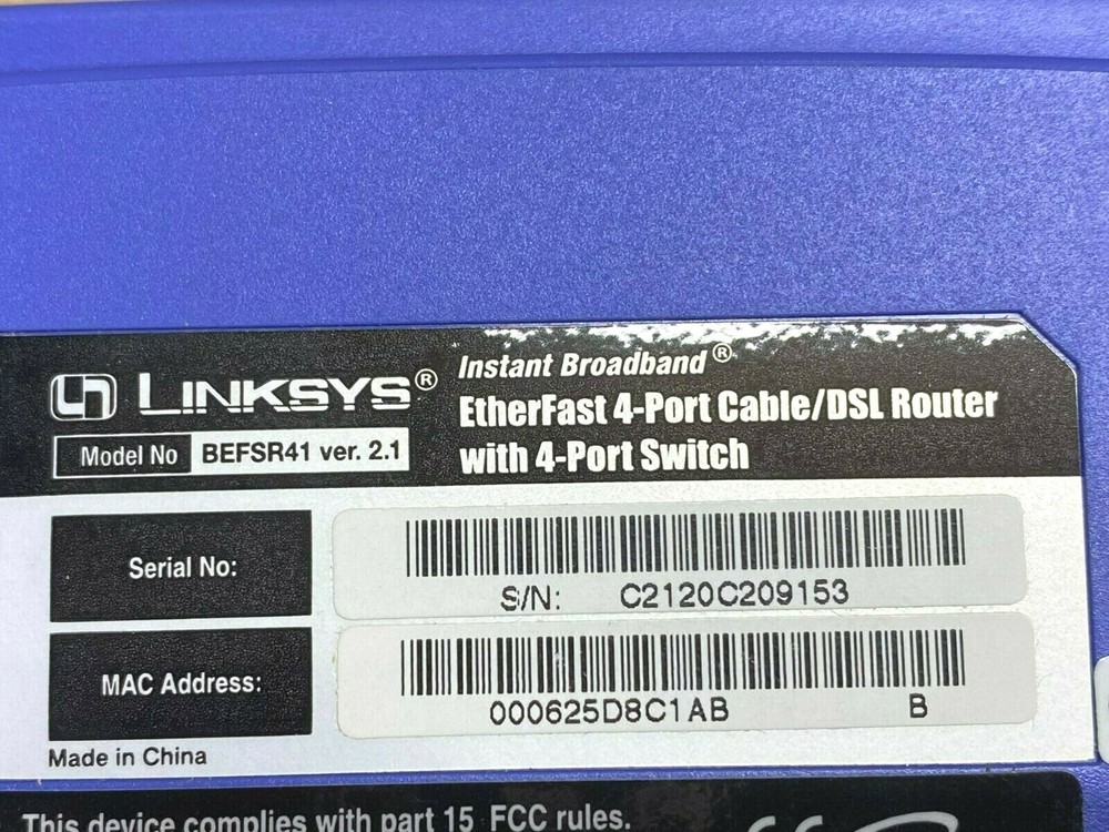 Linksys BEFSR41