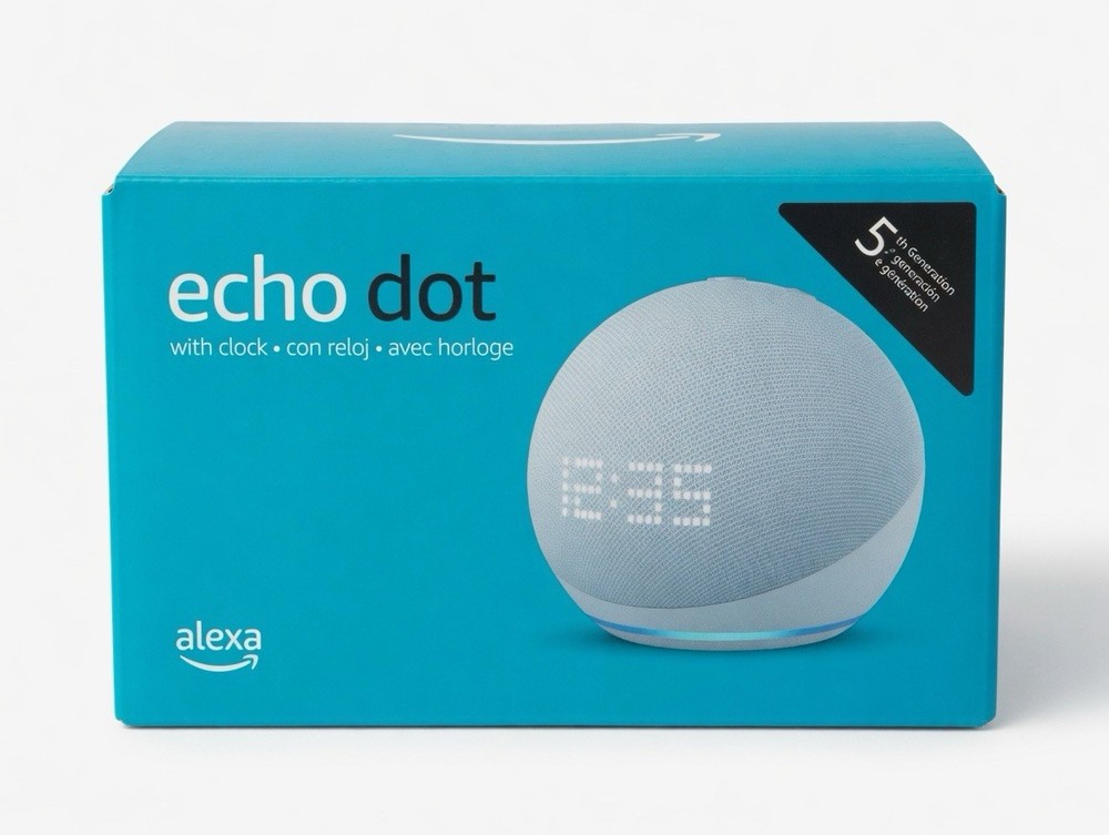 Amazon Echo Dot (5th Gen) with Clock White Alexa LED Display Bluetooth