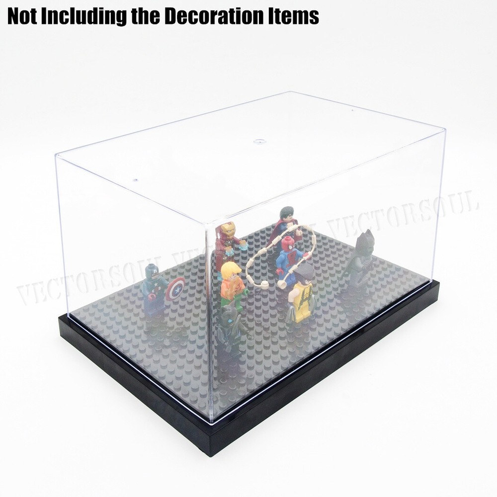 US Minifigure Acrylic Clear Display Case Box 4 Step Plastic Dustproof Stackable