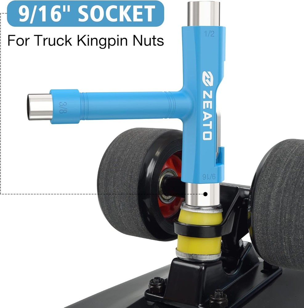 Skate Tool All-In-One, Multi-Function Portable Skateboard T Tools Accessory - wi