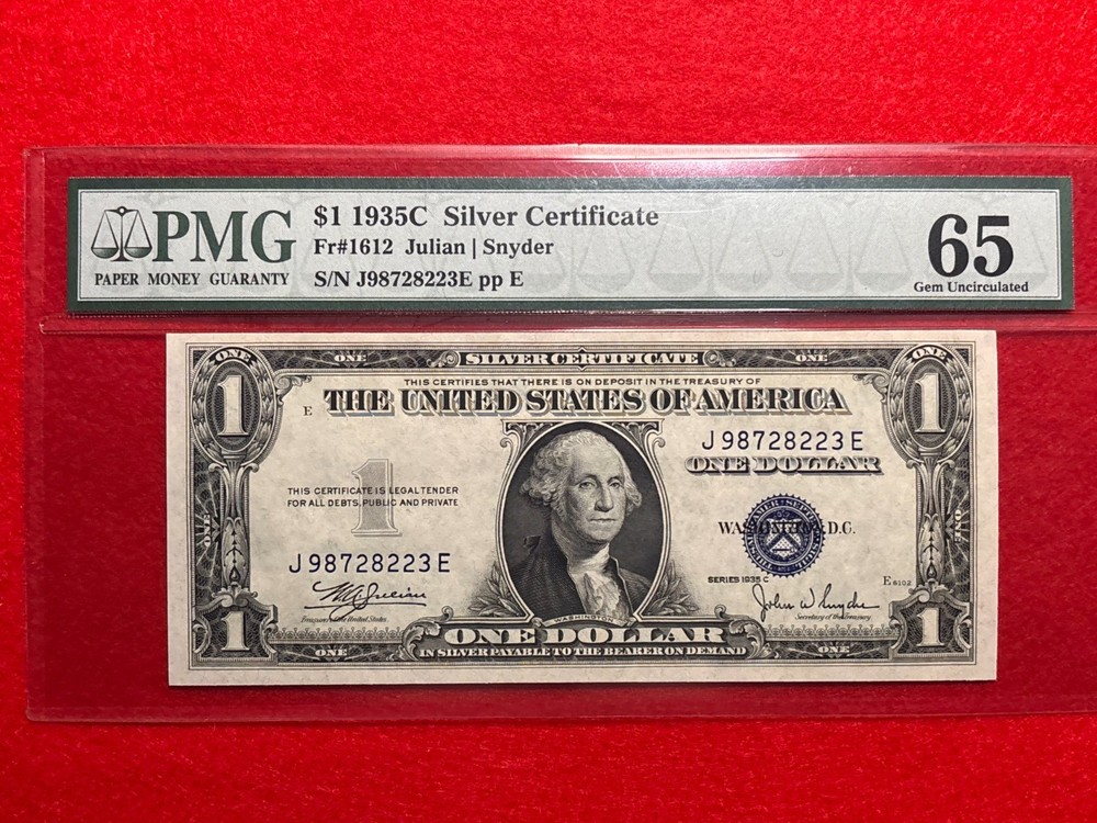 1935C $1 SILVER CERTIFICATE NOTE FR.1612   65 PCGS