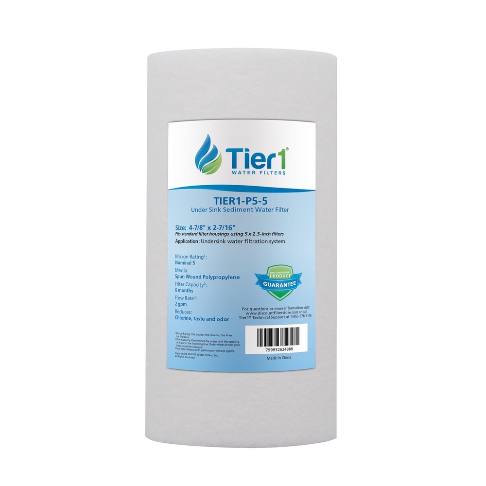 5 x 2.5 inch 5 Micron Spun Wound Polypropylene Sediment Water Filter