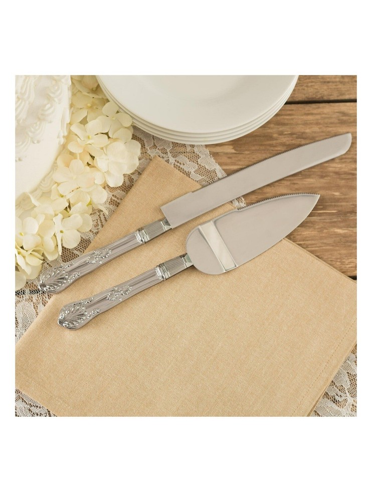Simplicity 2pc Cake Knife & Server Set NIB Wedding Special Occasion