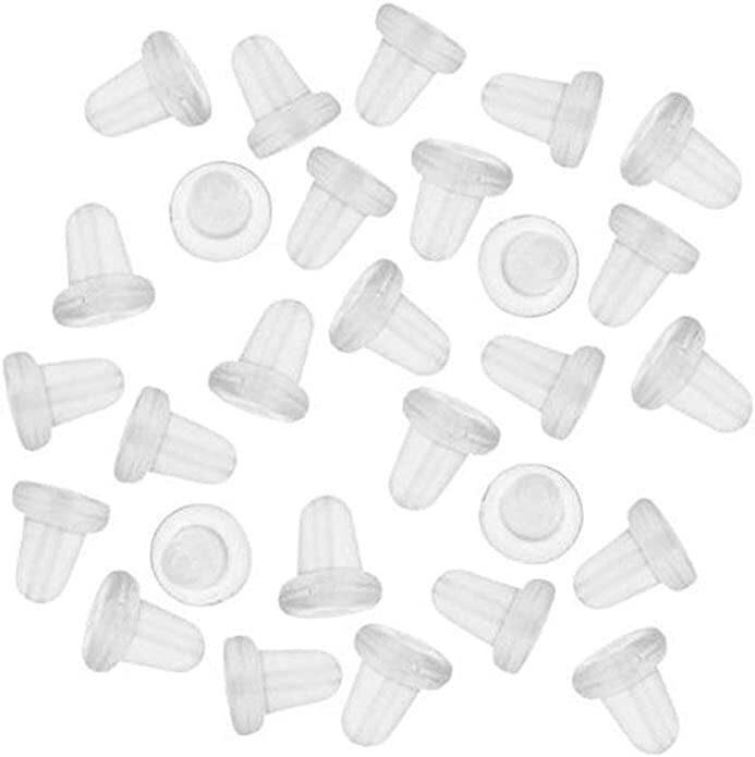 X100 Earrings Silicone Rubber Plug Stud Stoppers Findings Post Backs Backing